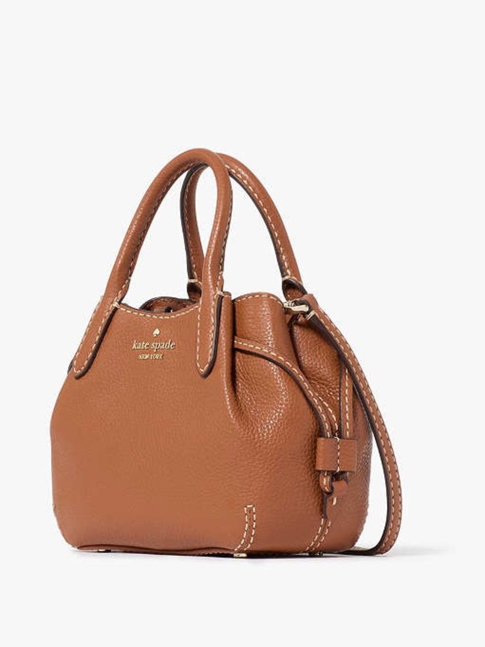 Kate Spade Dumpling Mini Satchel in Warm Gingerbread Leather Crossbody Like New! - Picture 3 of 12